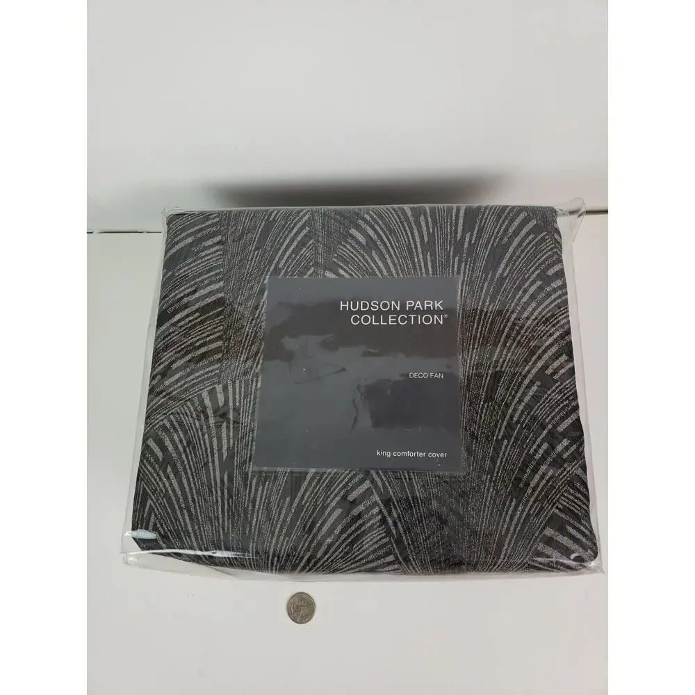 Hudson Park Collection King comforter cover Deco Fan New in Package